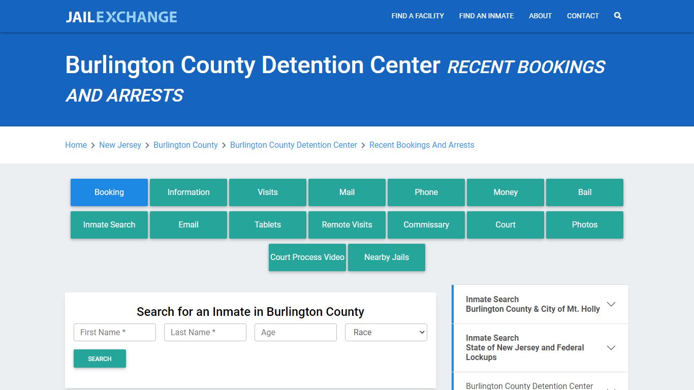 Burlington County Detention Center Recent Bookings And Arrests